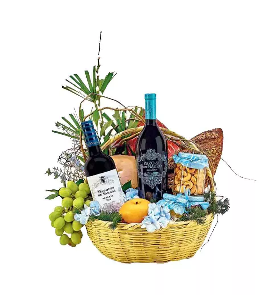 Deluxe Spanish Wine and Gourmet Gift Basket