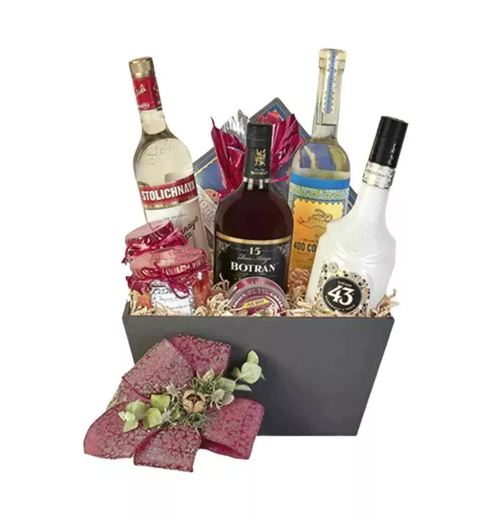 Deluxe Spirits and Gourmet Treats Gift Set