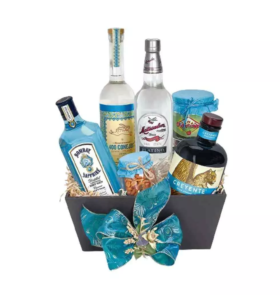 Exotic Spirits and Gourmet Snacks Gift Set
