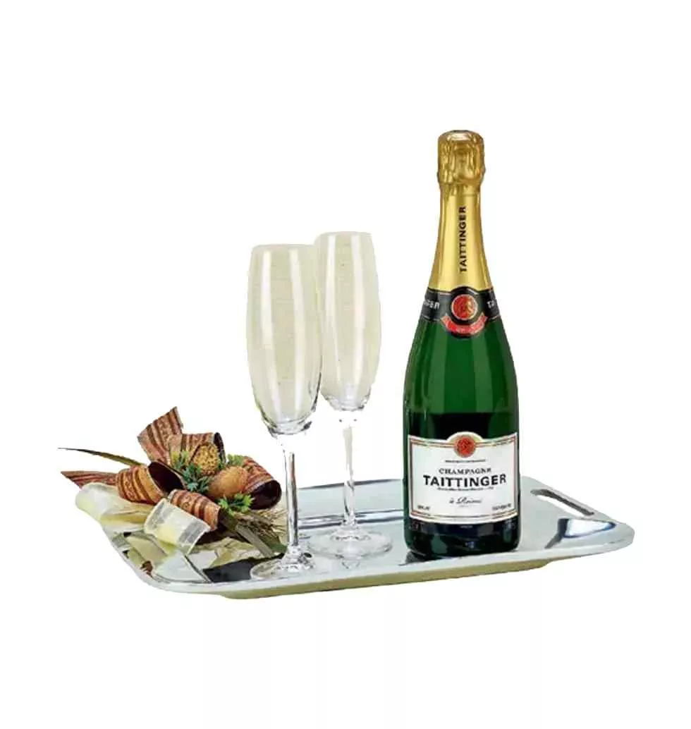 Luxury Champagne Gift Set with Crystal Glasses